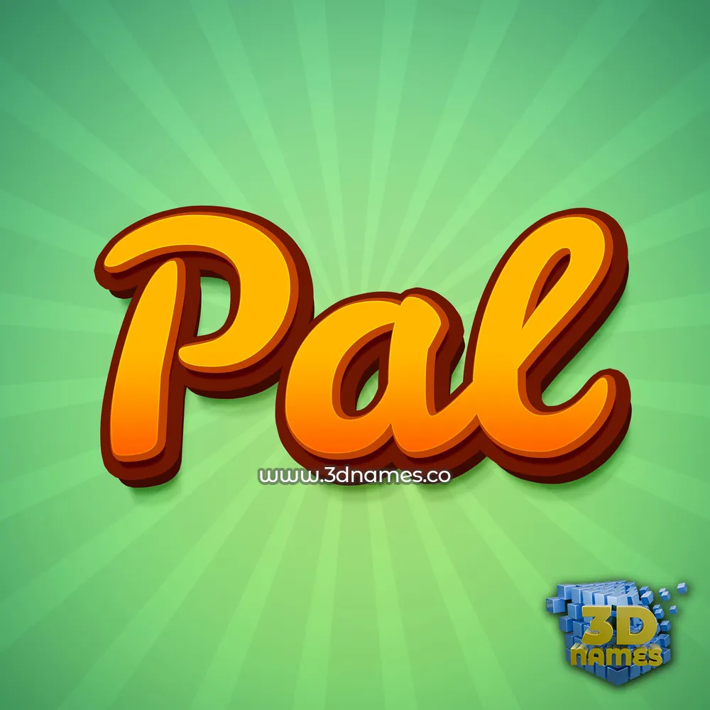 pal in Green Rays style - 3D name wallpaper