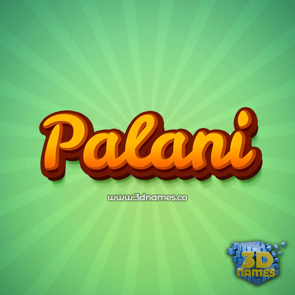 palani in Green Rays style - 3D name wallpaper