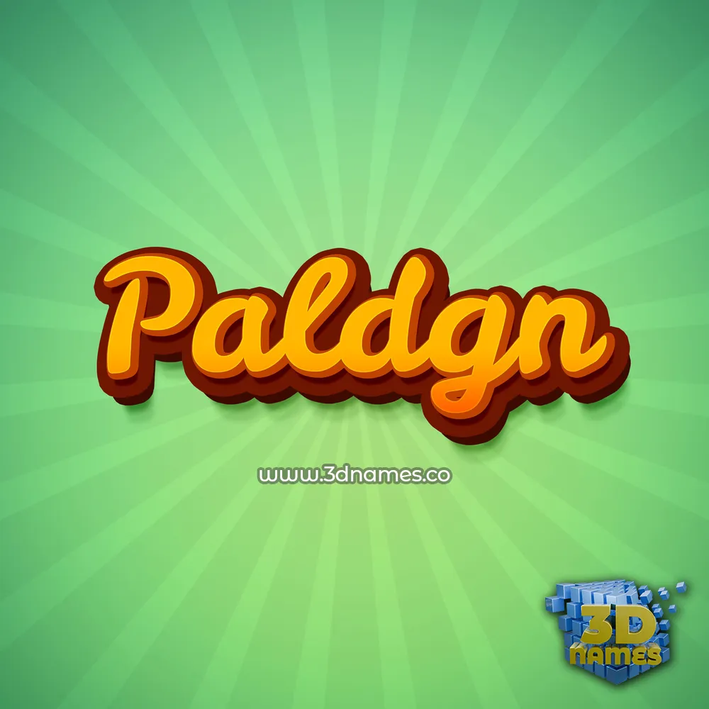 paldgn in Green Rays style - 3D name wallpaper