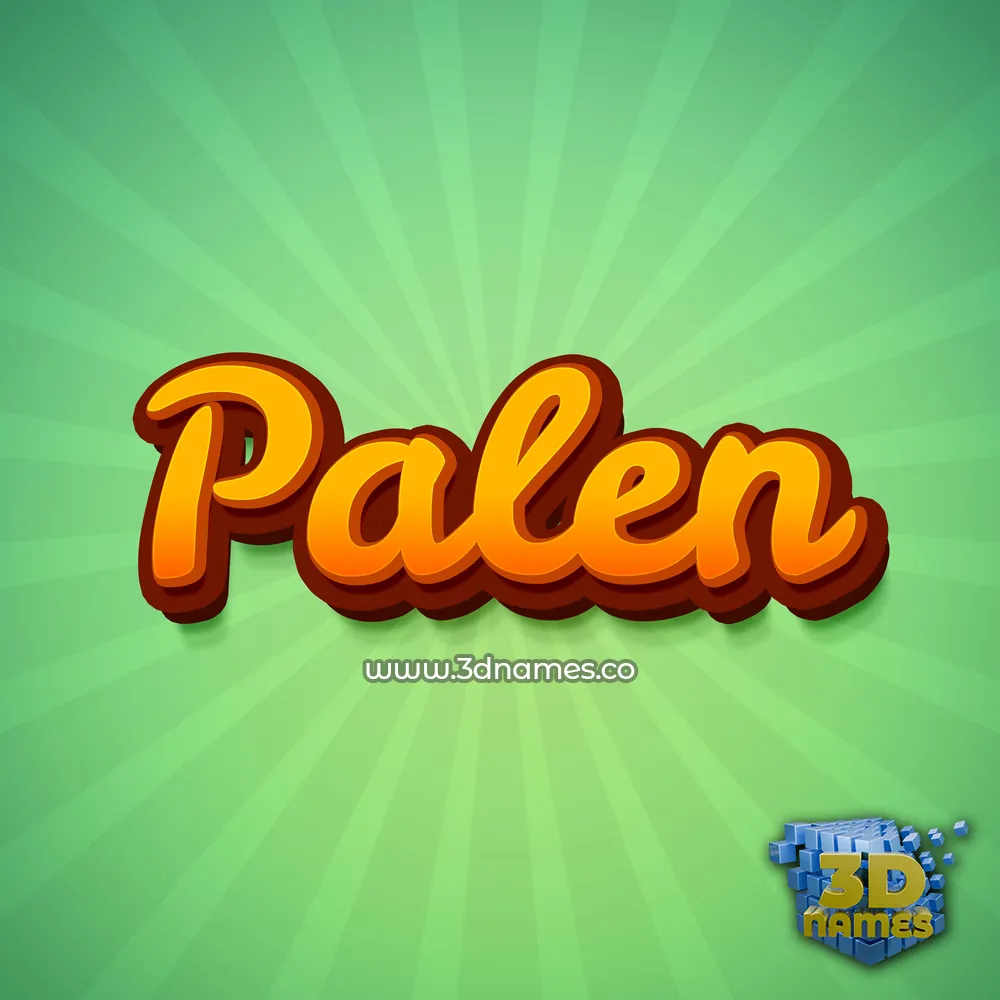 palen in Green Rays style - 3D name wallpaper