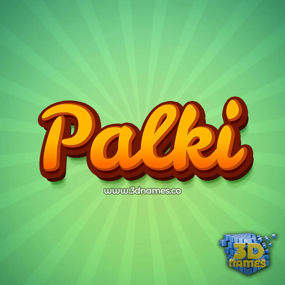 palki in Green Rays style - 3D name wallpaper