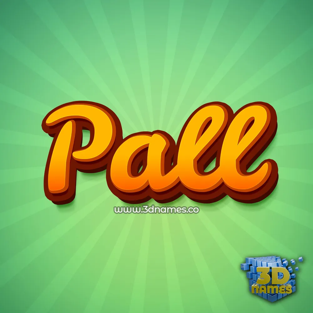 pall in Green Rays style - 3D name wallpaper