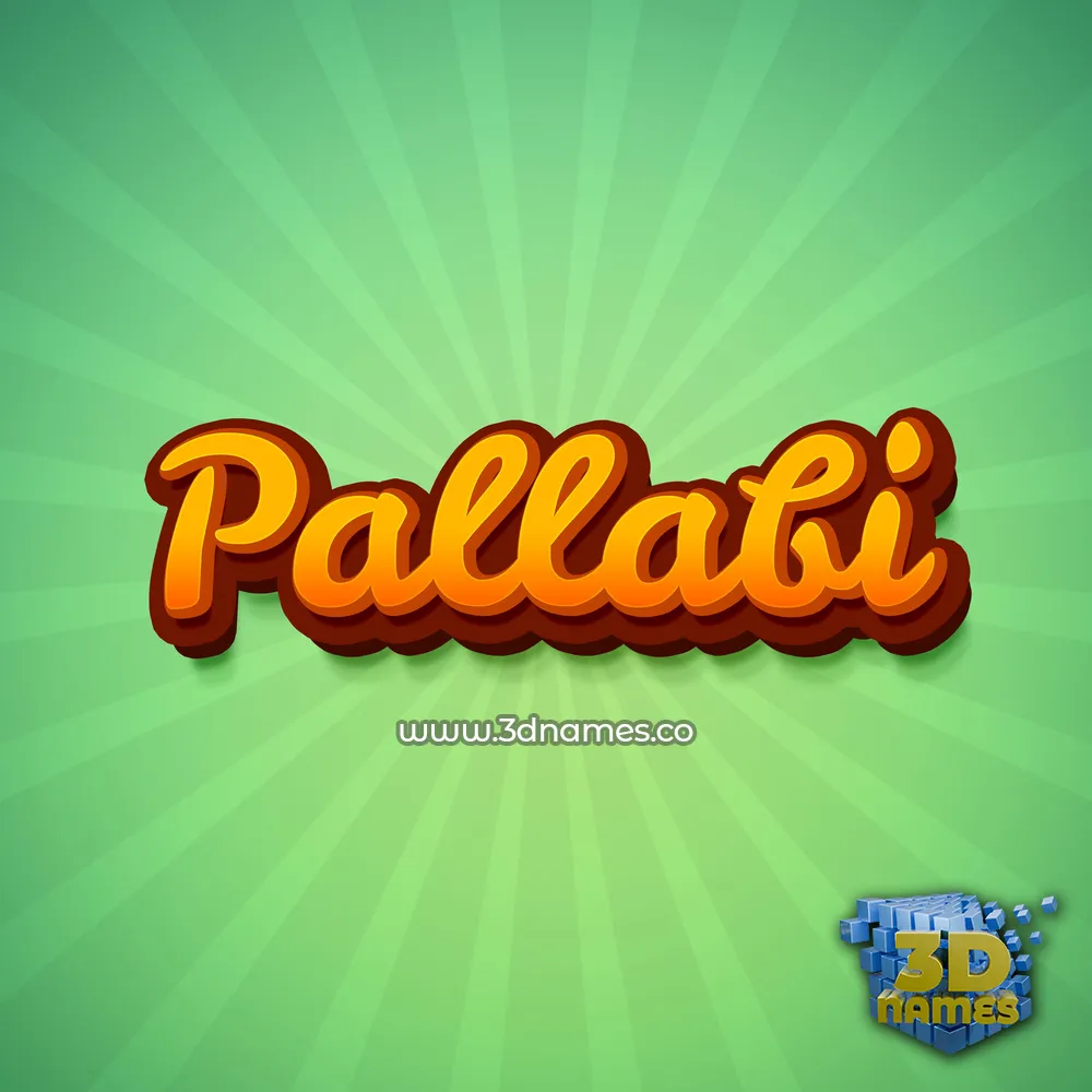 pallabi in Green Rays style - 3D name wallpaper