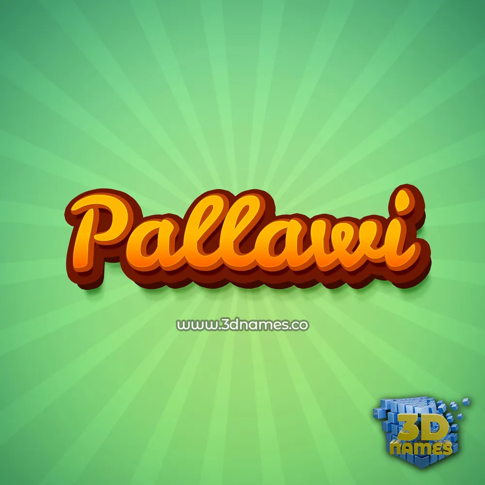 pallawi in Green Rays style - 3D name wallpaper