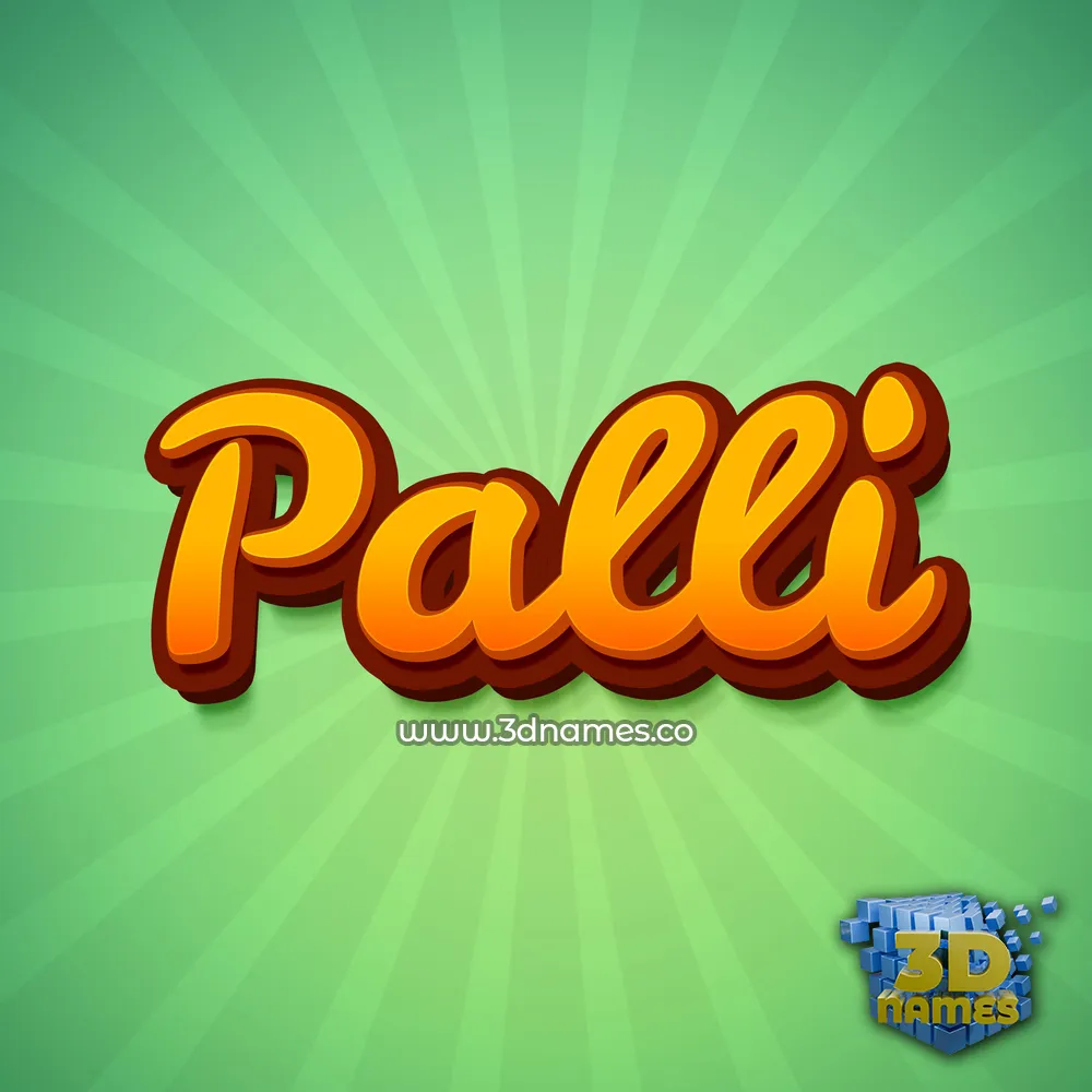 palli in Green Rays style - 3D name wallpaper