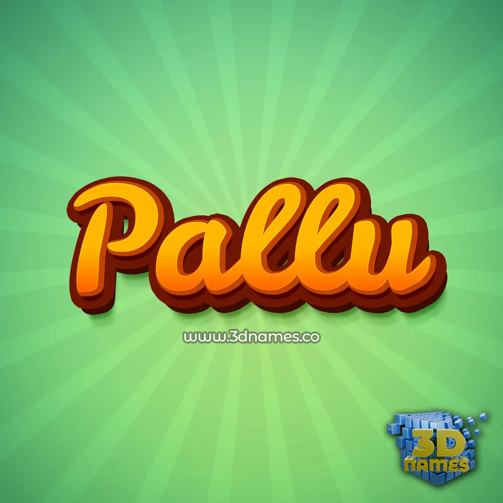 pallu in Green Rays style - 3D name wallpaper