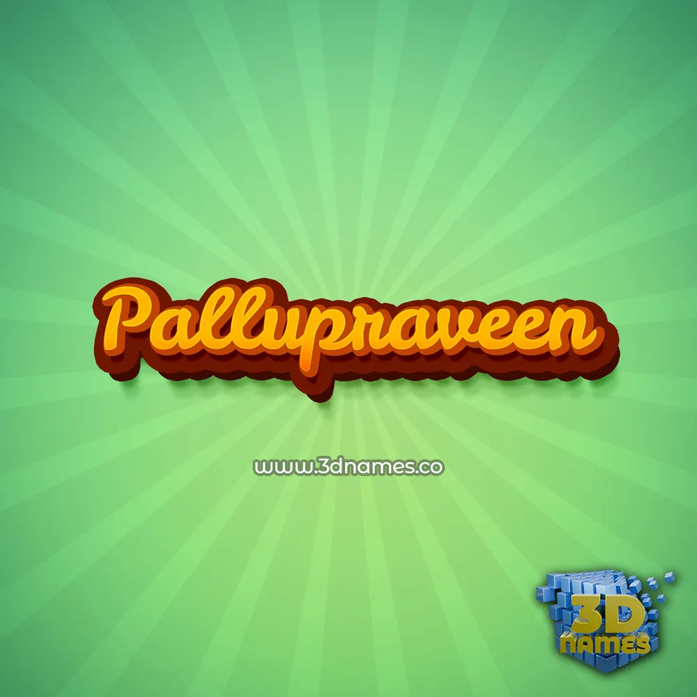 pallupraveen in Green Rays style - 3D name wallpaper
