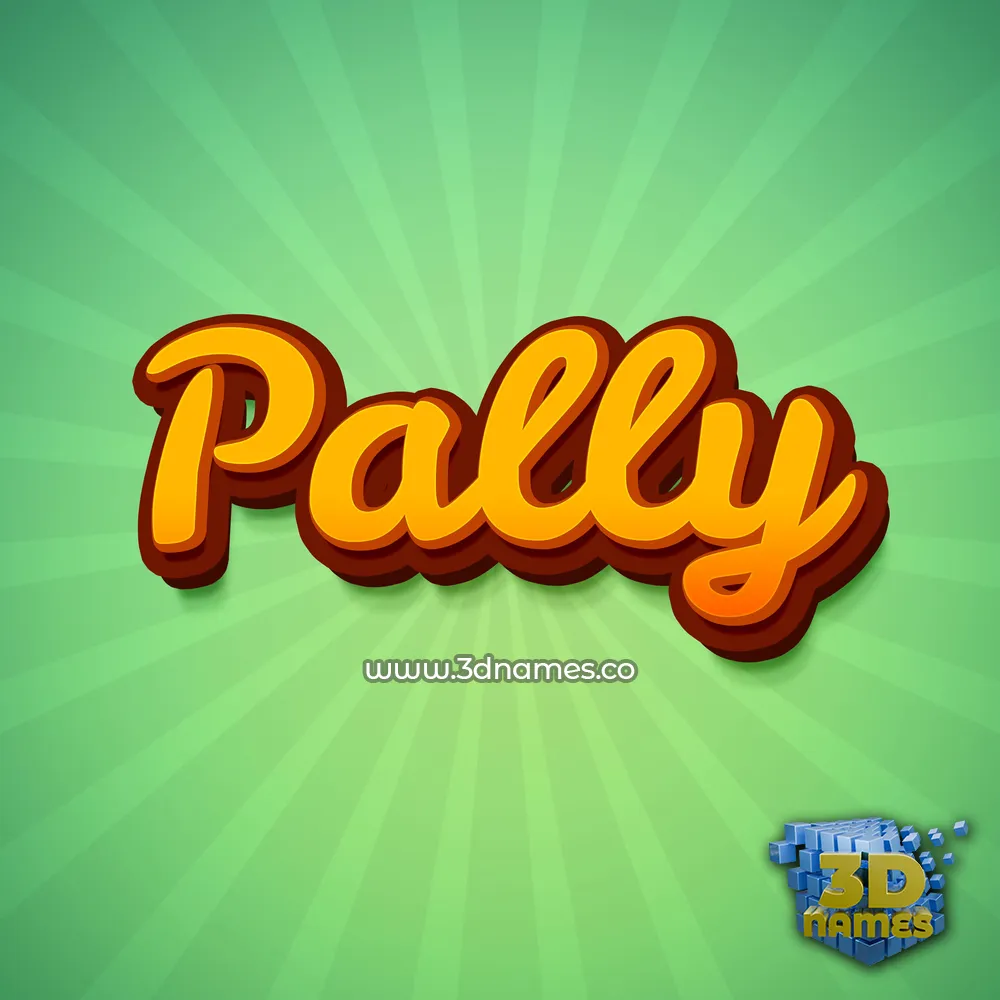 pally in Green Rays style - 3D name wallpaper