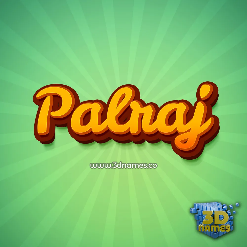 palraj in Green Rays style - 3D name wallpaper