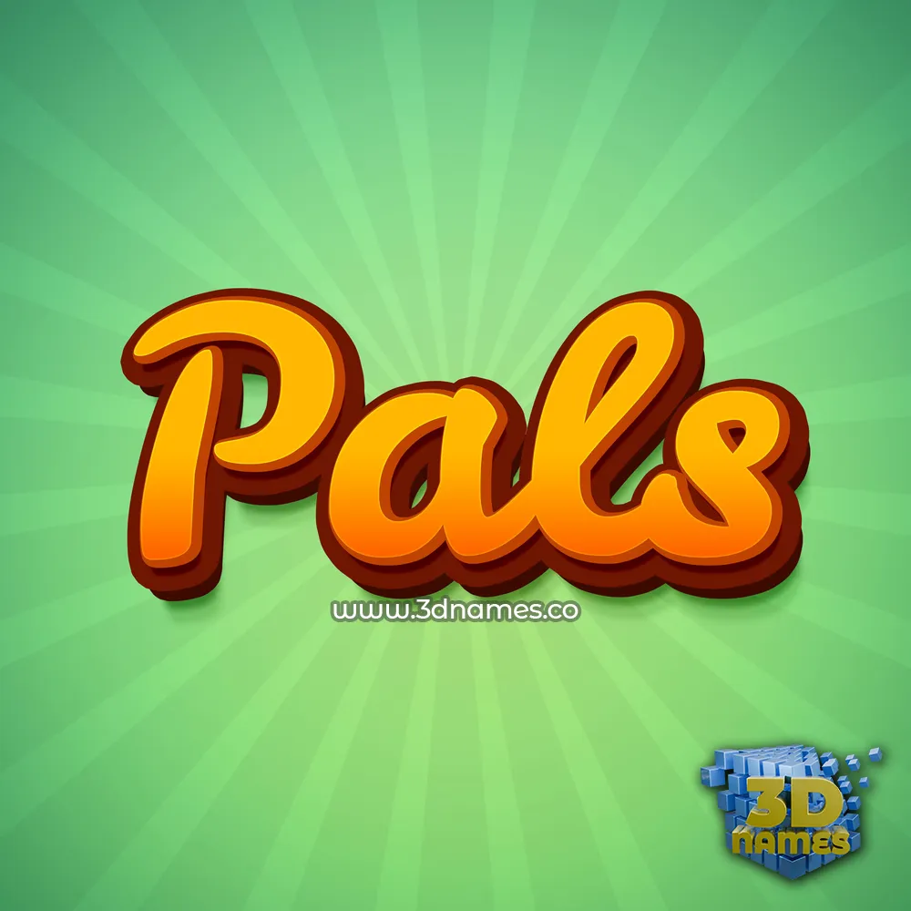 pals in Green Rays style - 3D name wallpaper