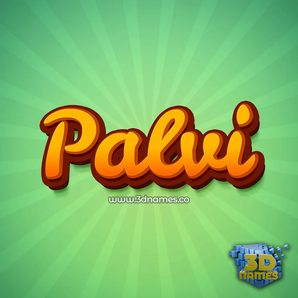 palvi in Green Rays style - 3D name wallpaper