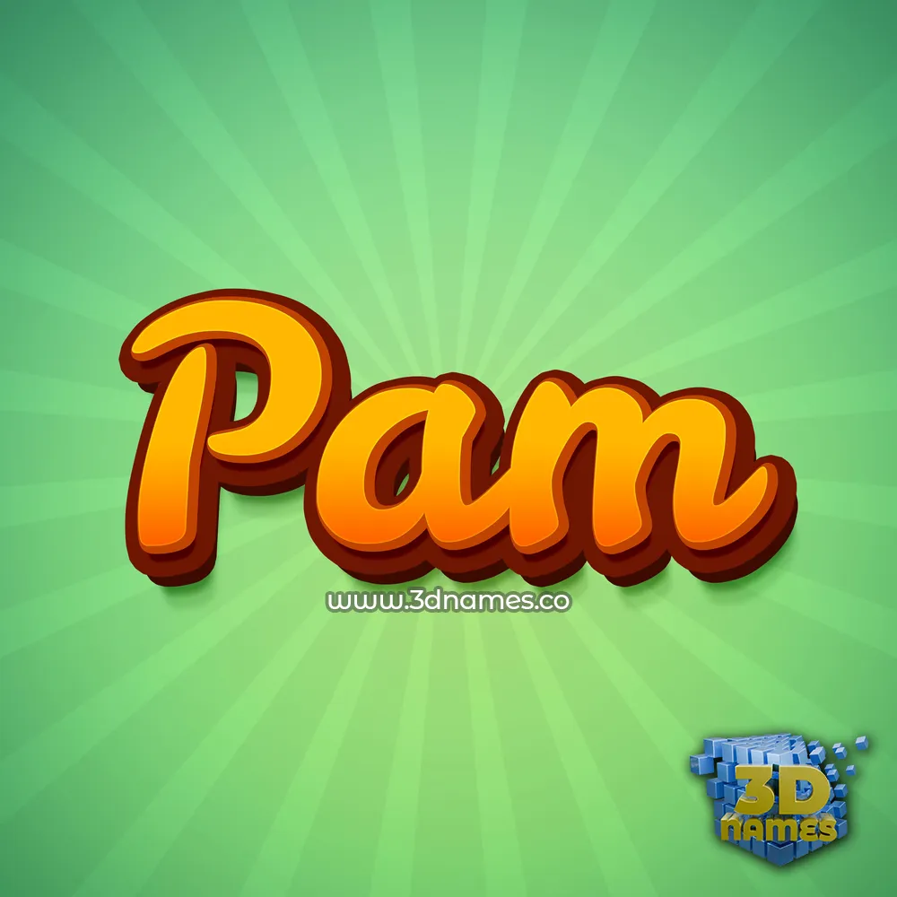 pam in Green Rays style - 3D name wallpaper