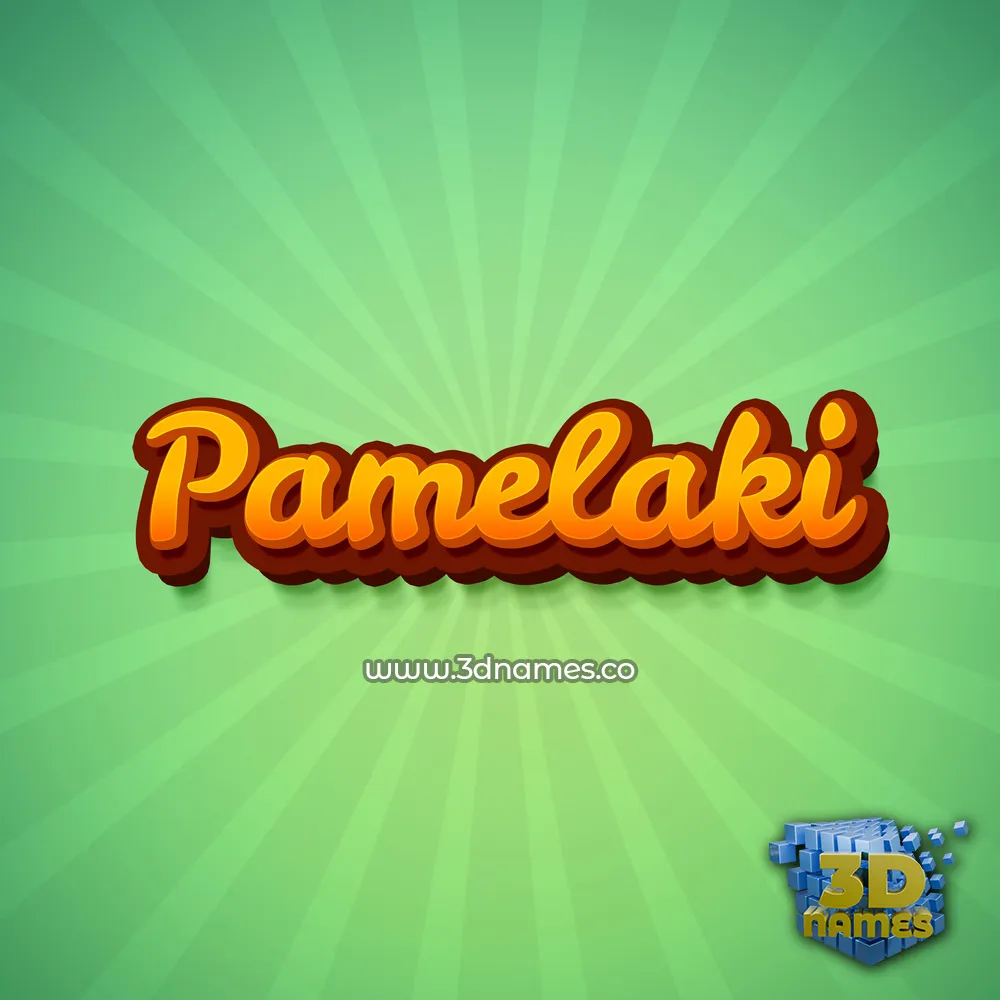 pamelaki in Green Rays style - 3D name wallpaper