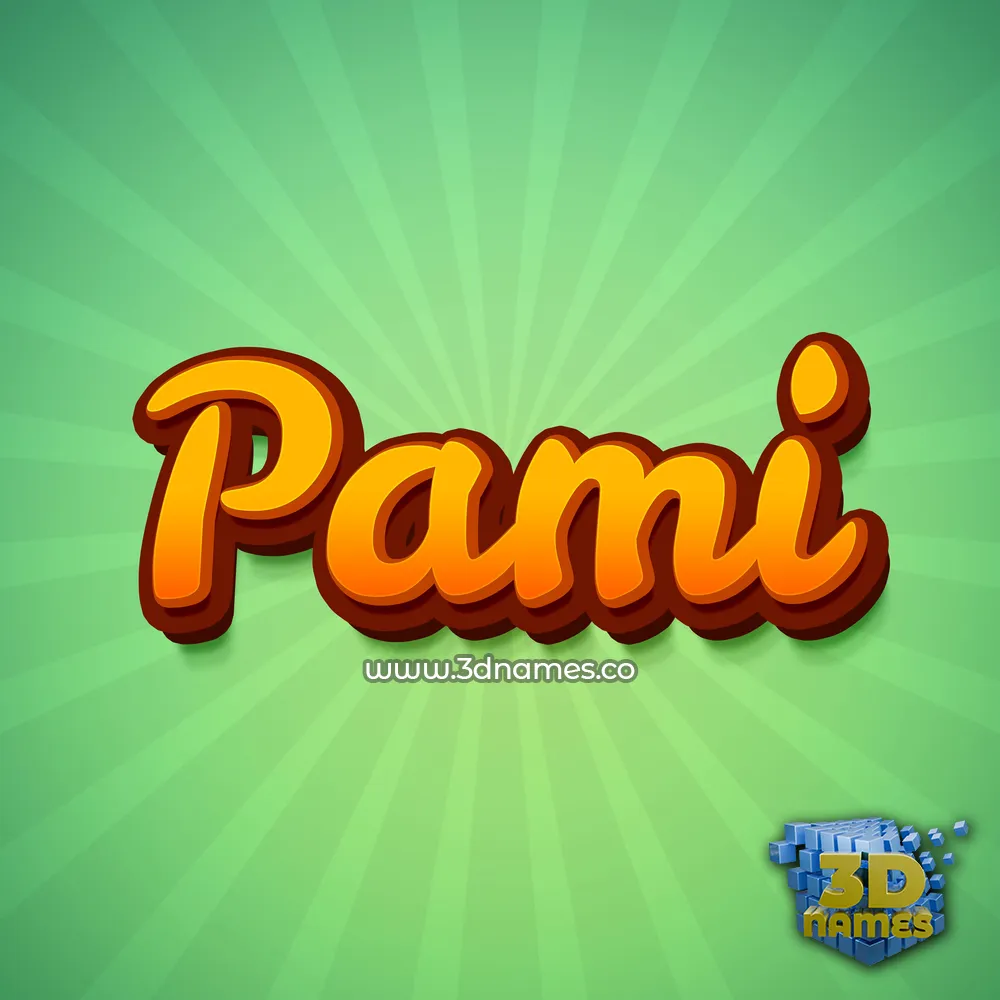 pami in Green Rays style - 3D name wallpaper