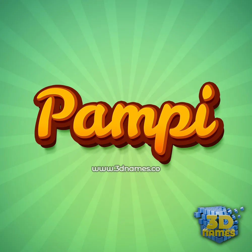 pampi in Green Rays style - 3D name wallpaper