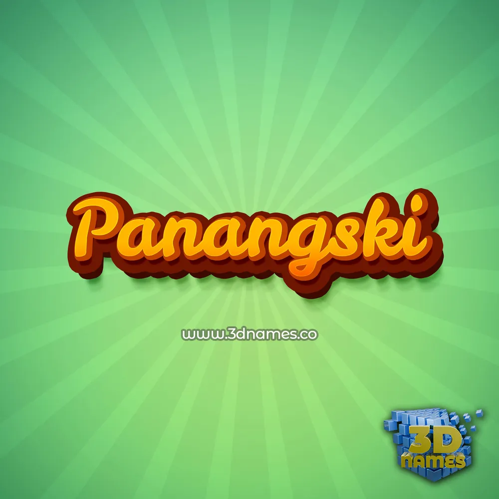 panangski in Green Rays style - 3D name wallpaper