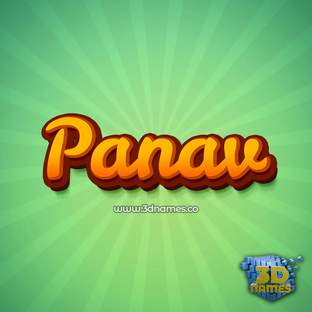panav in Green Rays style - 3D name wallpaper
