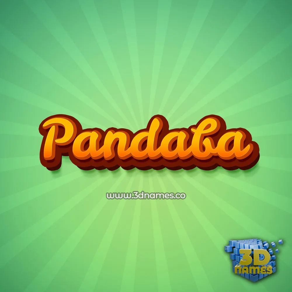 pandaba in Green Rays style - 3D name wallpaper