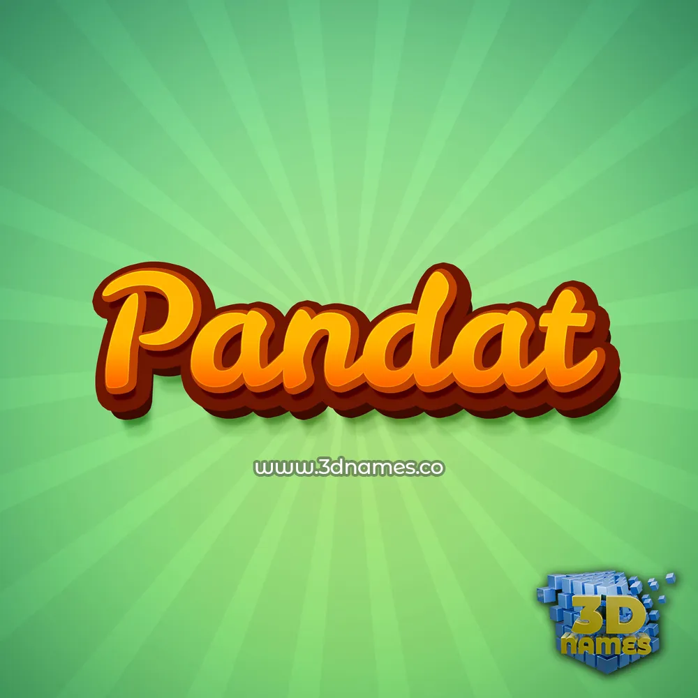 pandat in Green Rays style - 3D name wallpaper
