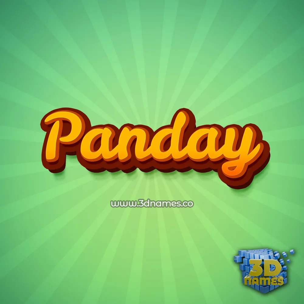 panday in Green Rays style - 3D name wallpaper