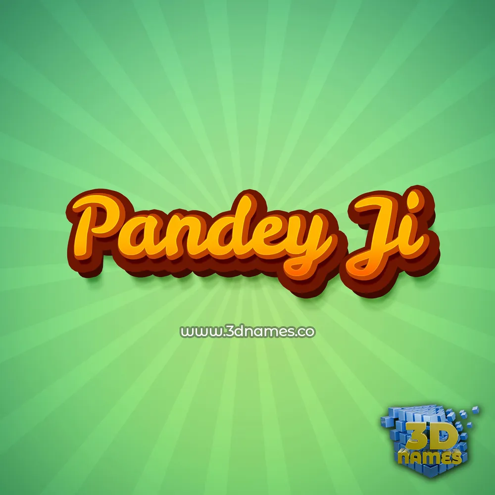 pandey ji in Green Rays style - 3D name wallpaper