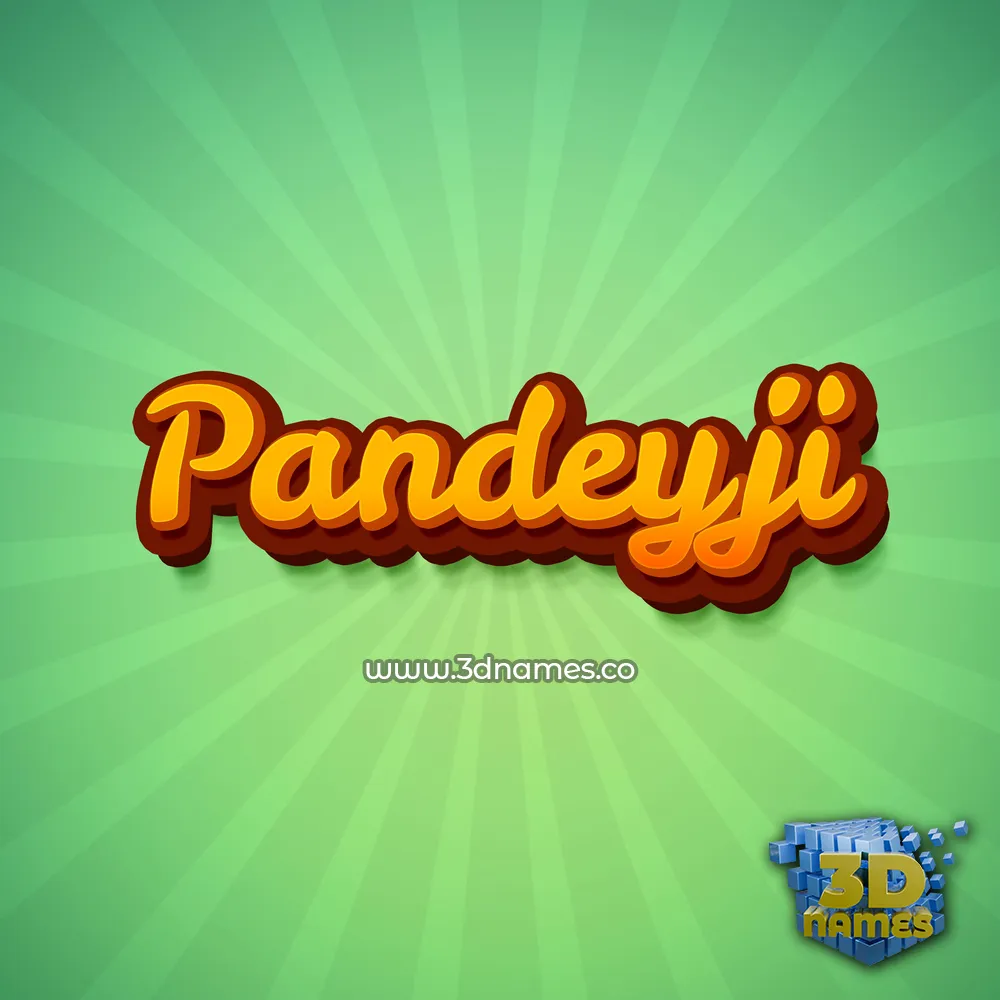 pandeyji in Green Rays style - 3D name wallpaper