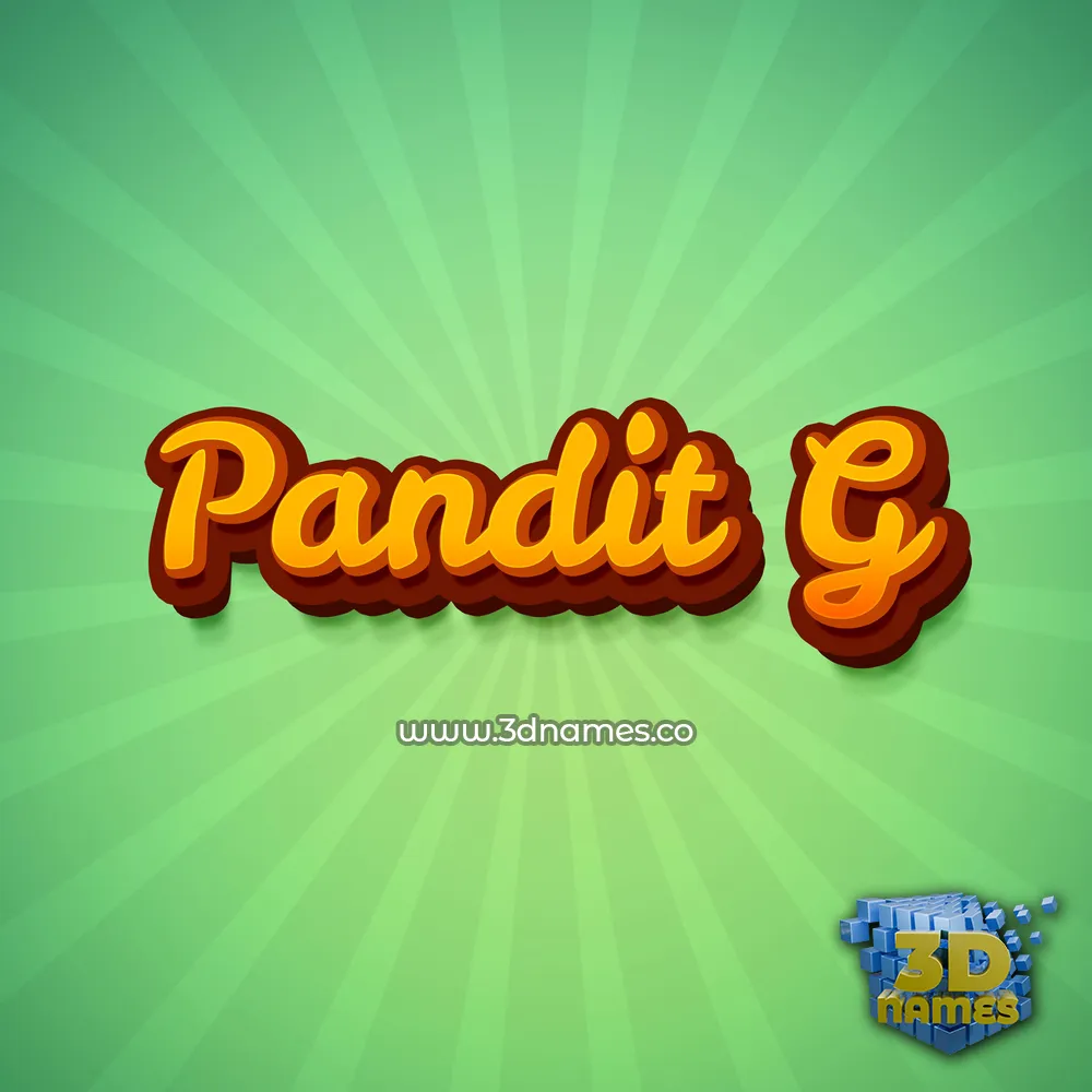 pandit g in Green Rays style - 3D name wallpaper