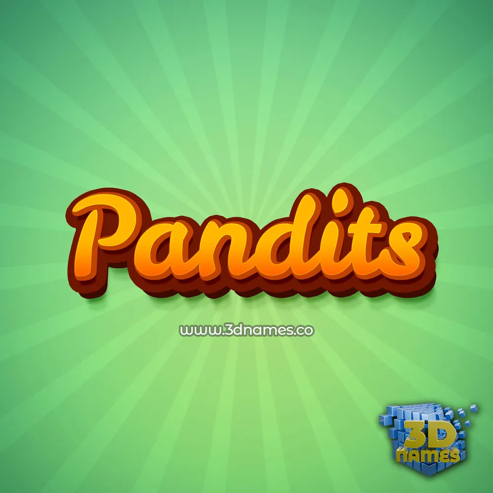 pandits in Green Rays style - 3D name wallpaper