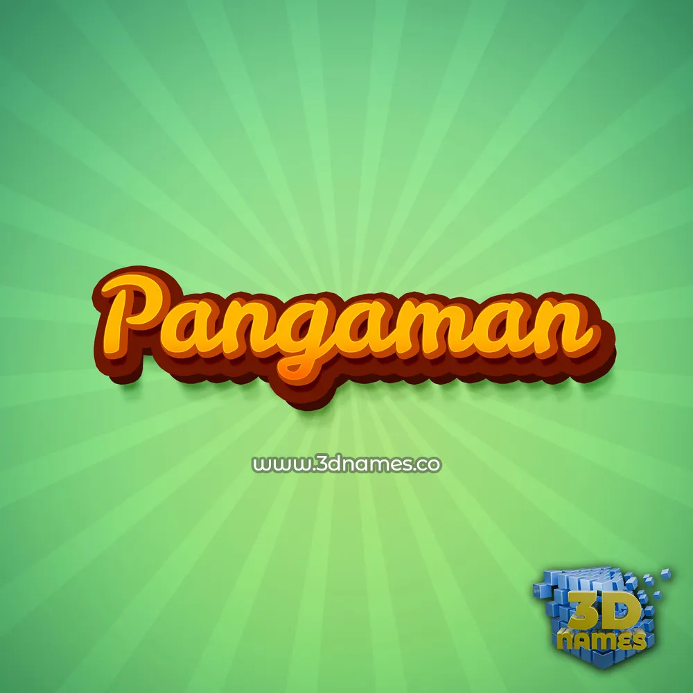pangaman in Green Rays style - 3D name wallpaper