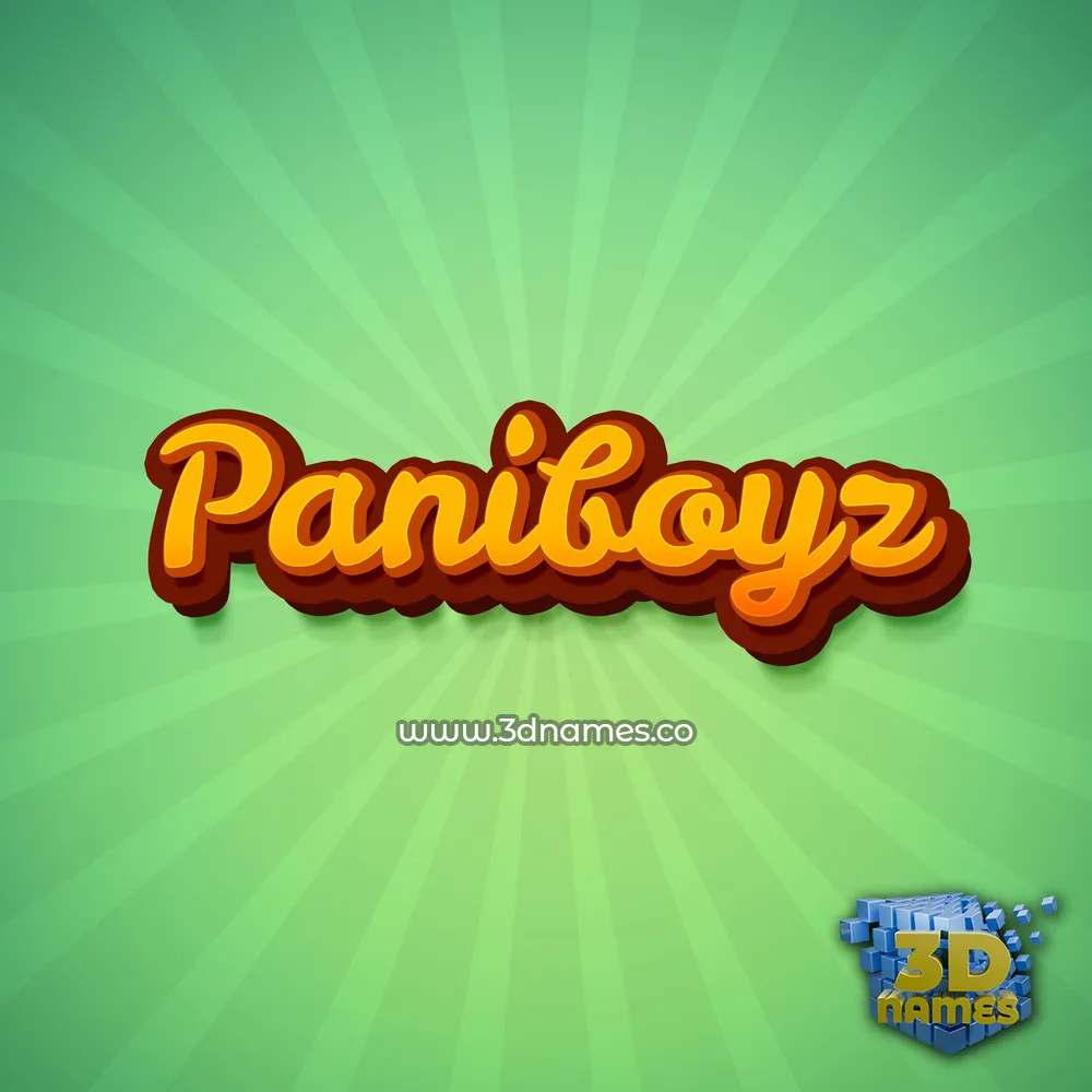 paniboyz in Green Rays style - 3D name wallpaper