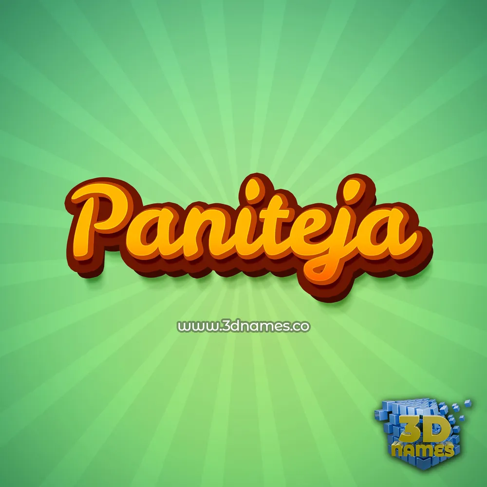 paniteja in Green Rays style - 3D name wallpaper