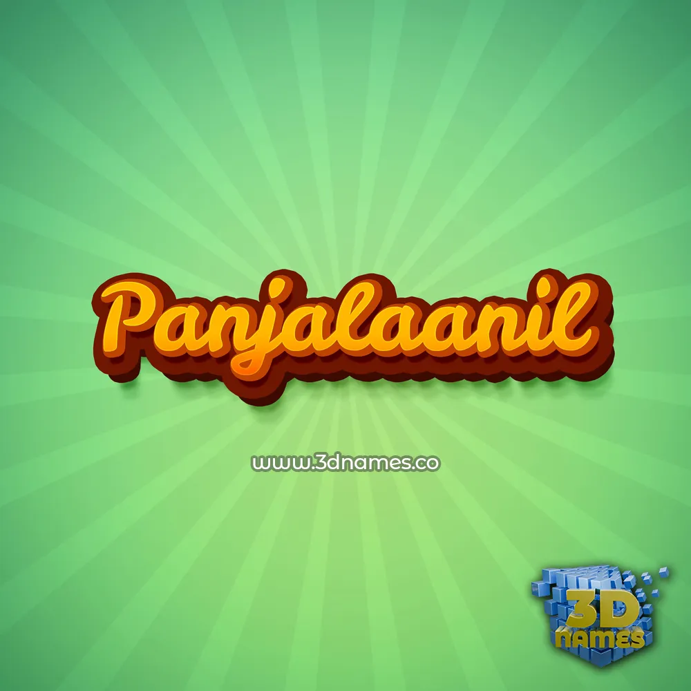 panjalaanil in Green Rays style - 3D name wallpaper