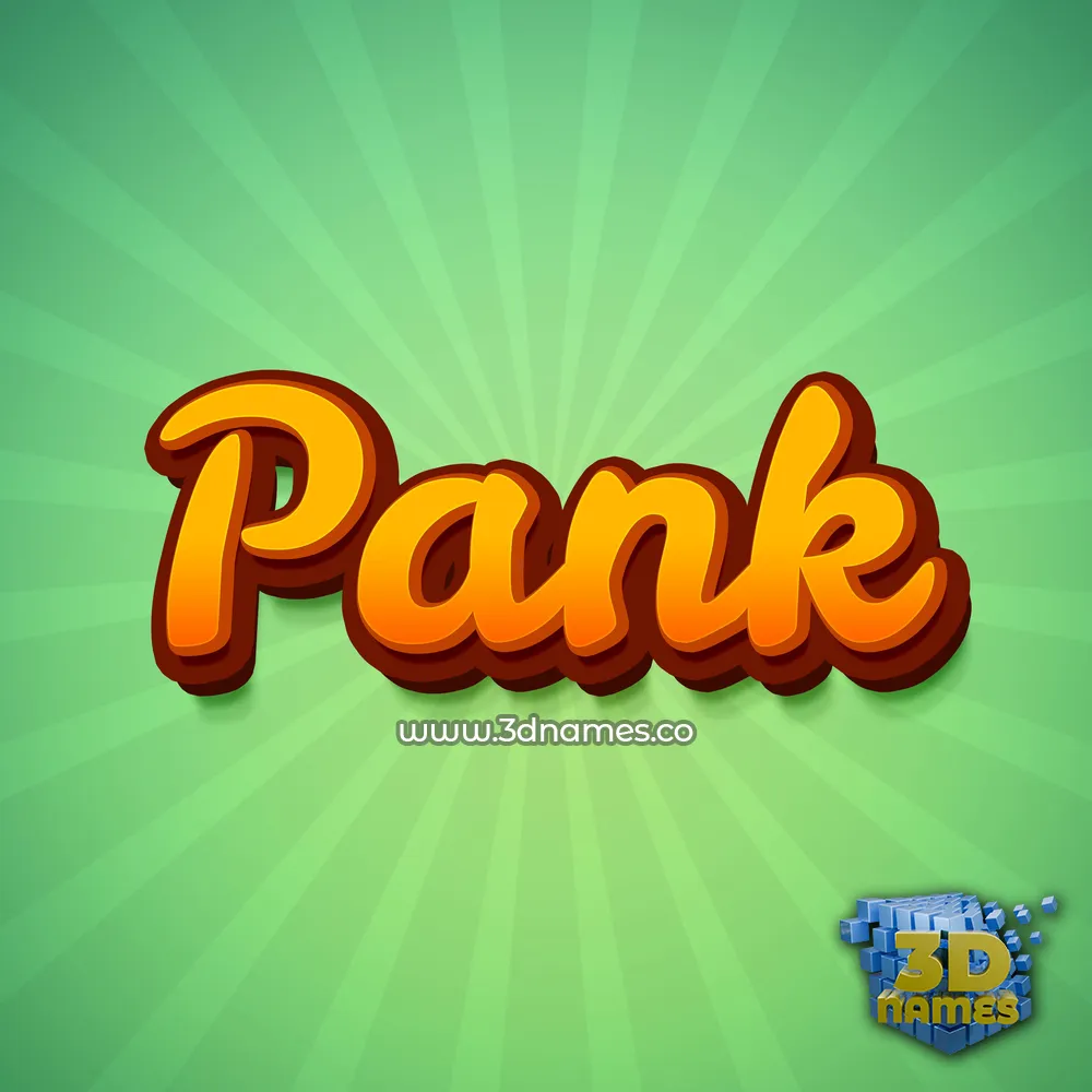 pank in Green Rays style - 3D name wallpaper