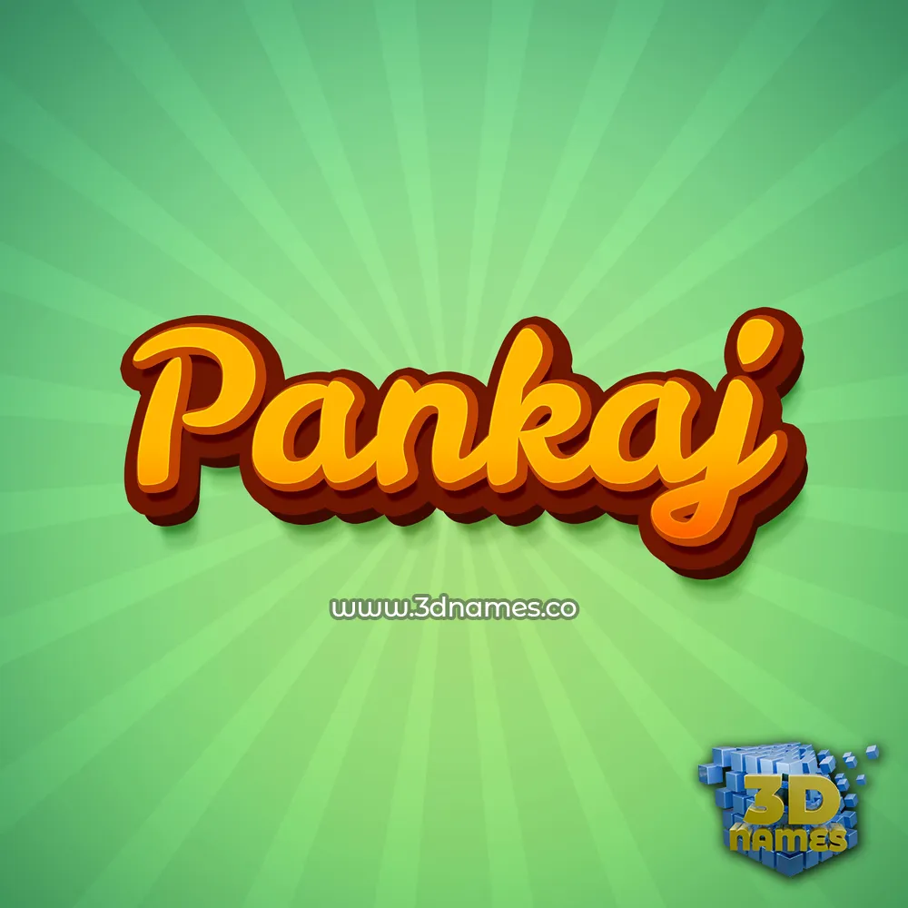 pankaj in Green Rays style - 3D name wallpaper