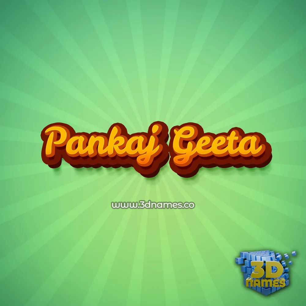 pankaj geeta in Green Rays style - 3D name wallpaper