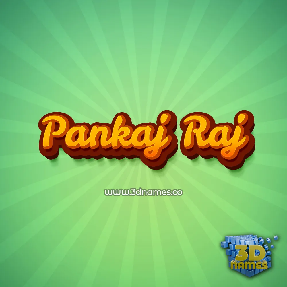pankaj raj in Green Rays style - 3D name wallpaper