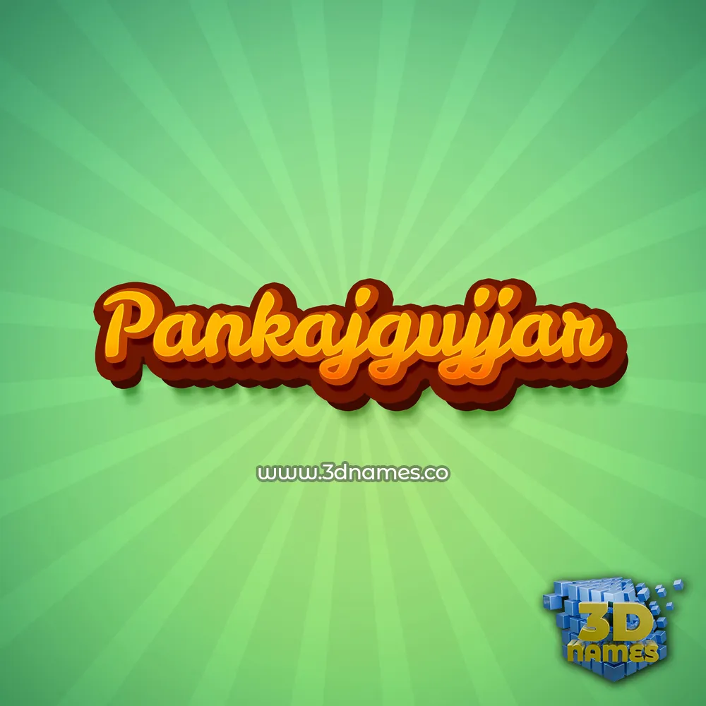 pankajgujjar in Green Rays style - 3D name wallpaper