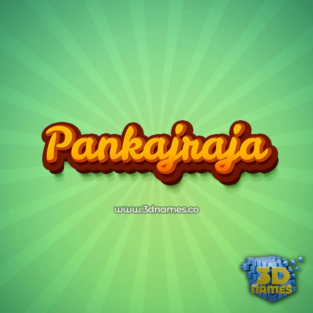 pankajraja in Green Rays style - 3D name wallpaper