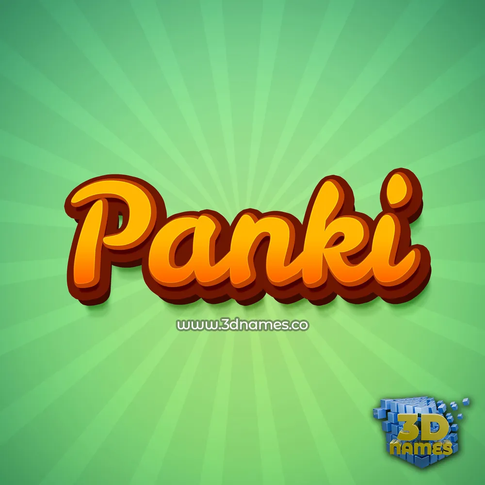 panki in Green Rays style - 3D name wallpaper