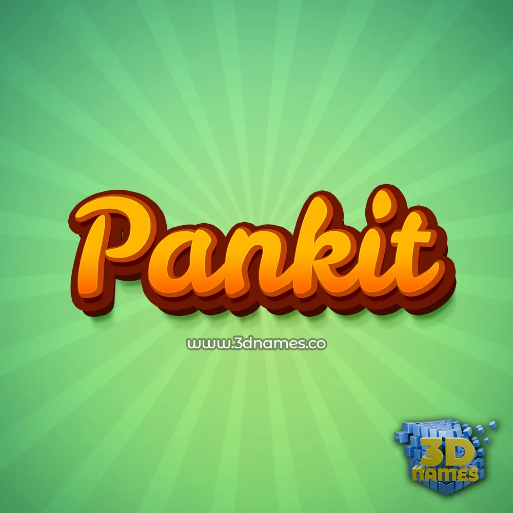 pankit in Green Rays style - 3D name wallpaper