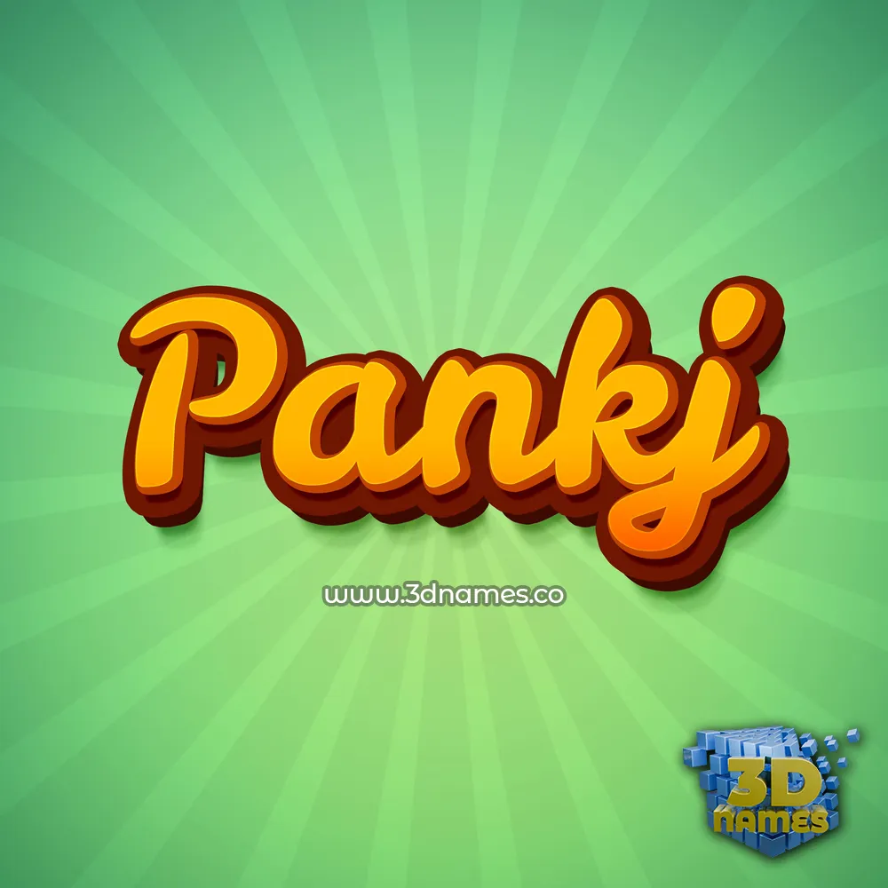 pankj in Green Rays style - 3D name wallpaper