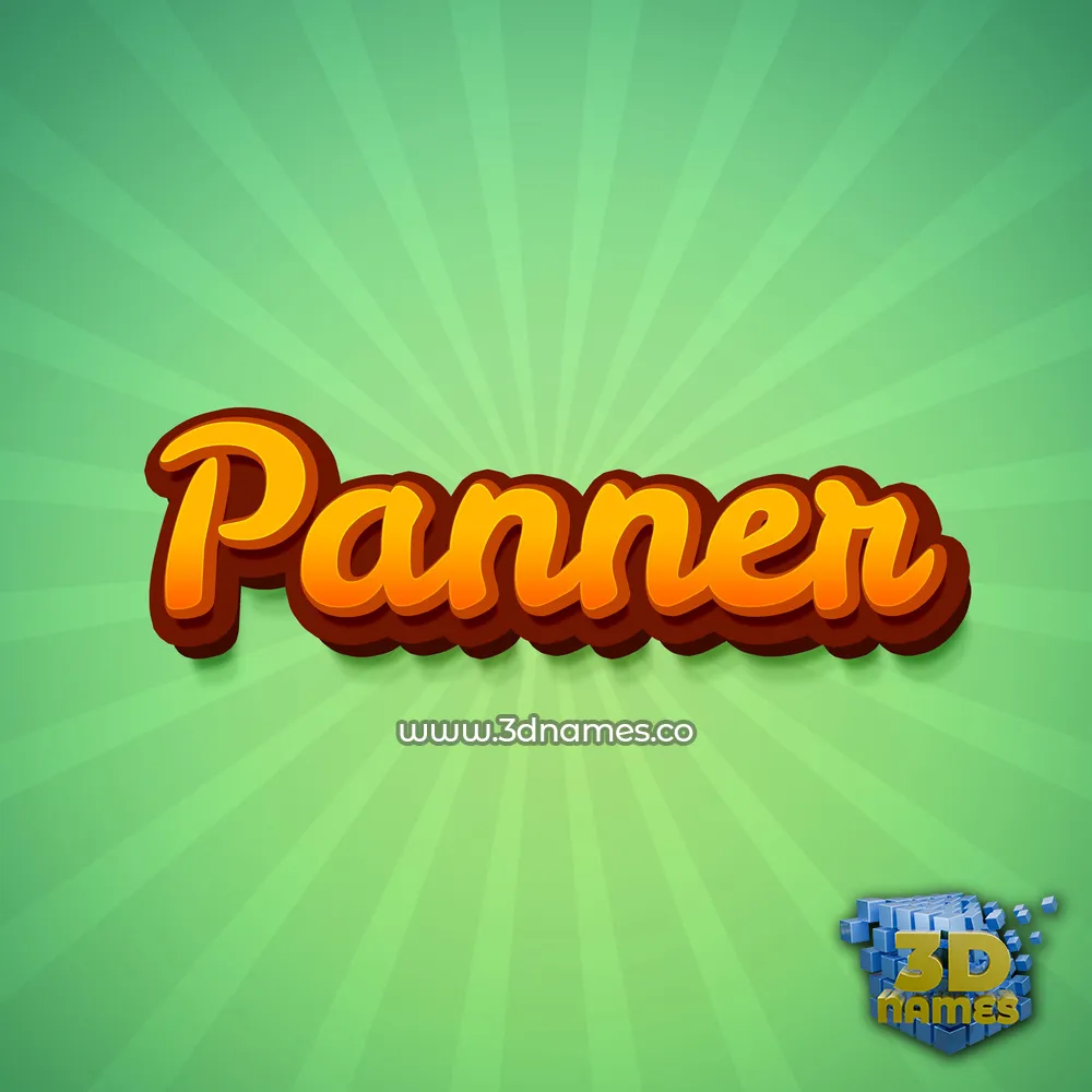 panner in Green Rays style - 3D name wallpaper