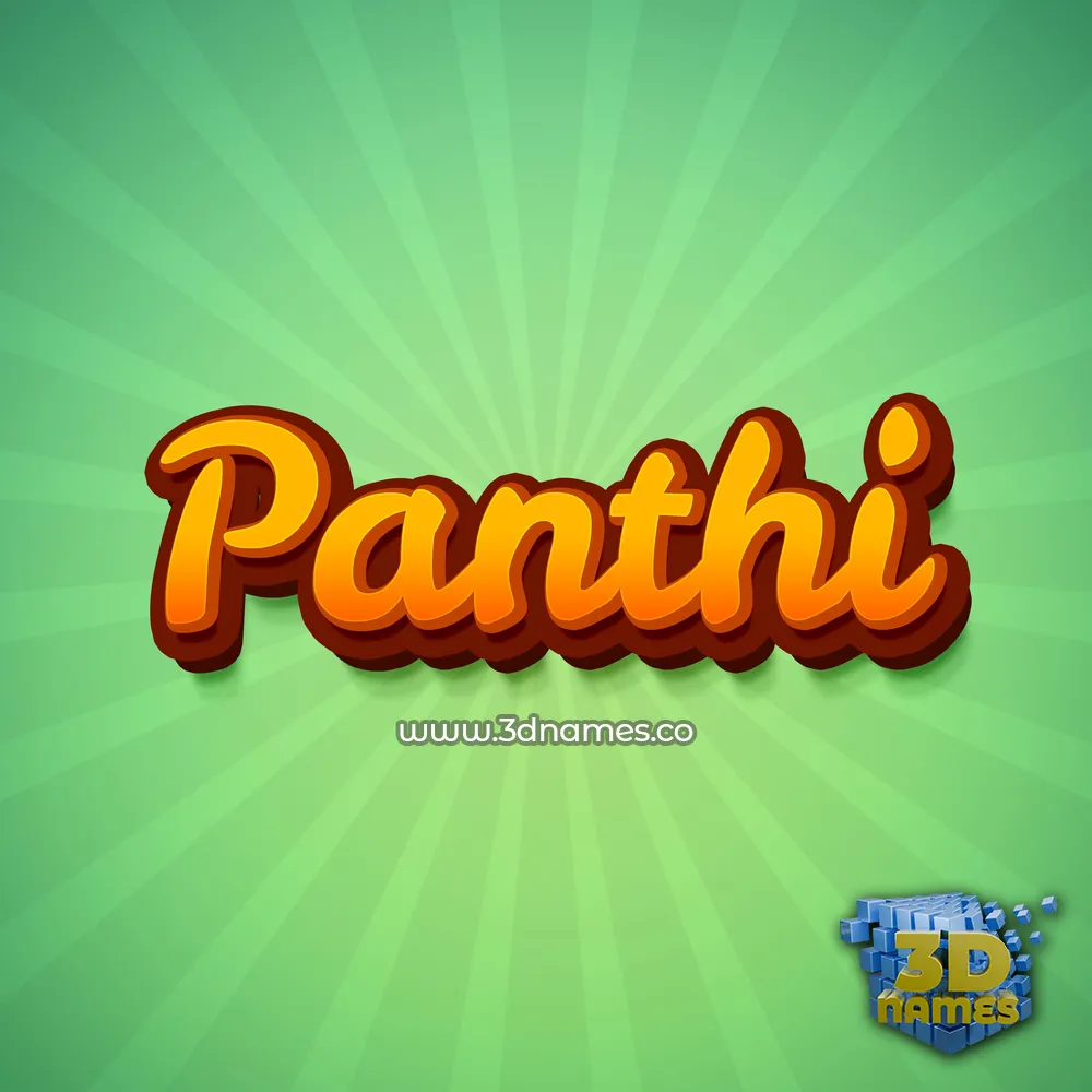 panthi in Green Rays style - 3D name wallpaper