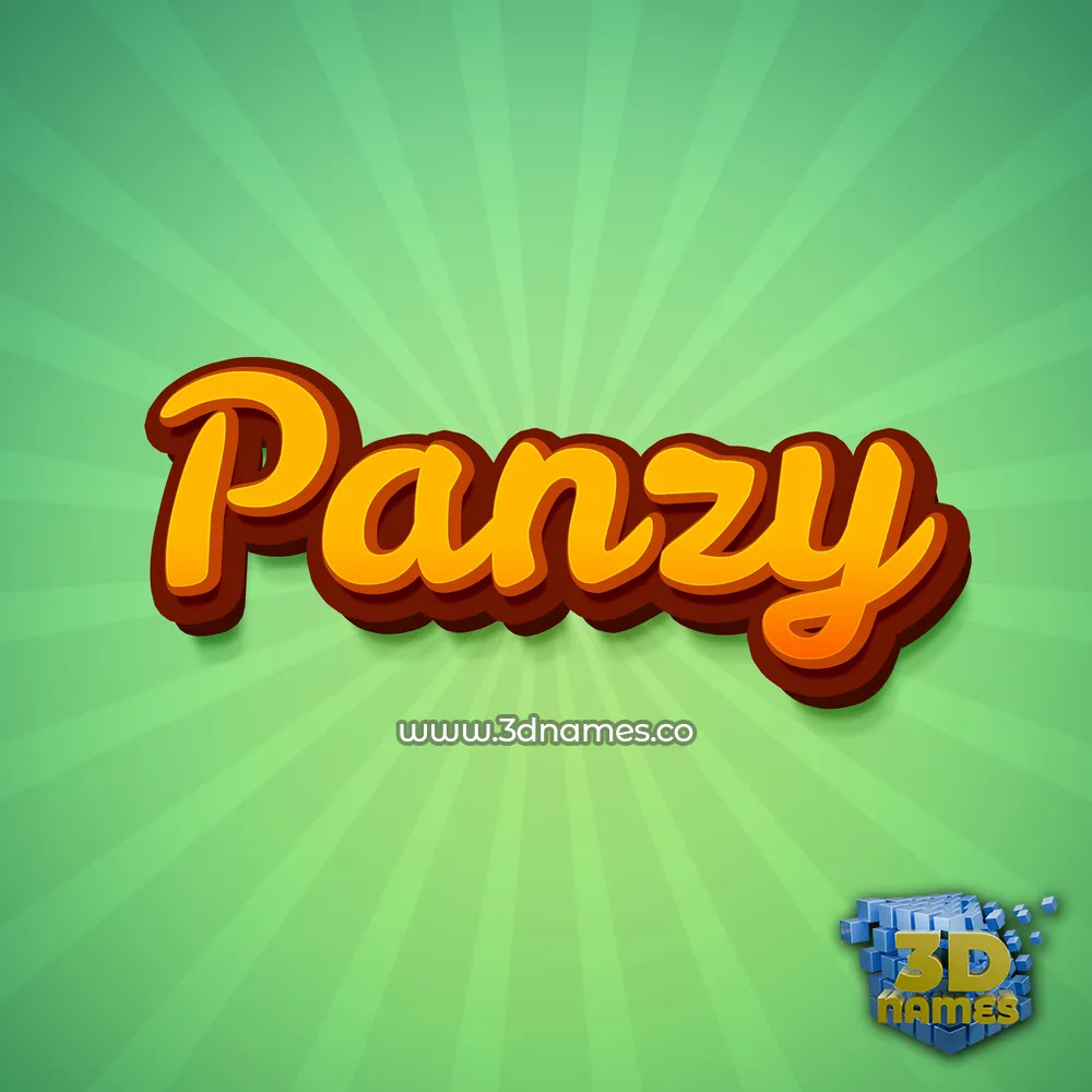 panzy in Green Rays style - 3D name wallpaper