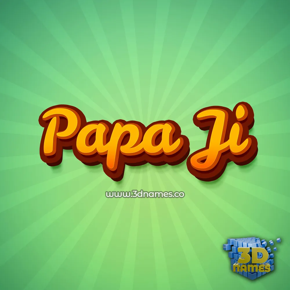 papa ji in Green Rays style - 3D name wallpaper