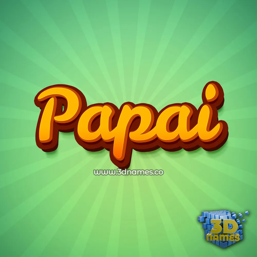 papai in Green Rays style - 3D name wallpaper