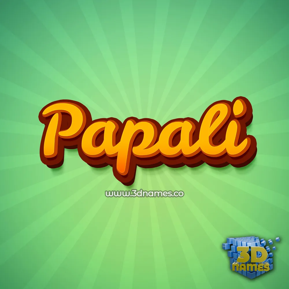 papali in Green Rays style - 3D name wallpaper