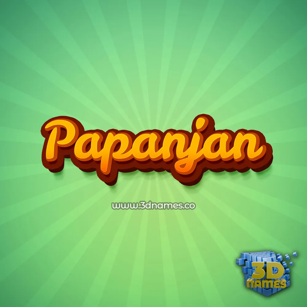 papanjan in Green Rays style - 3D name wallpaper