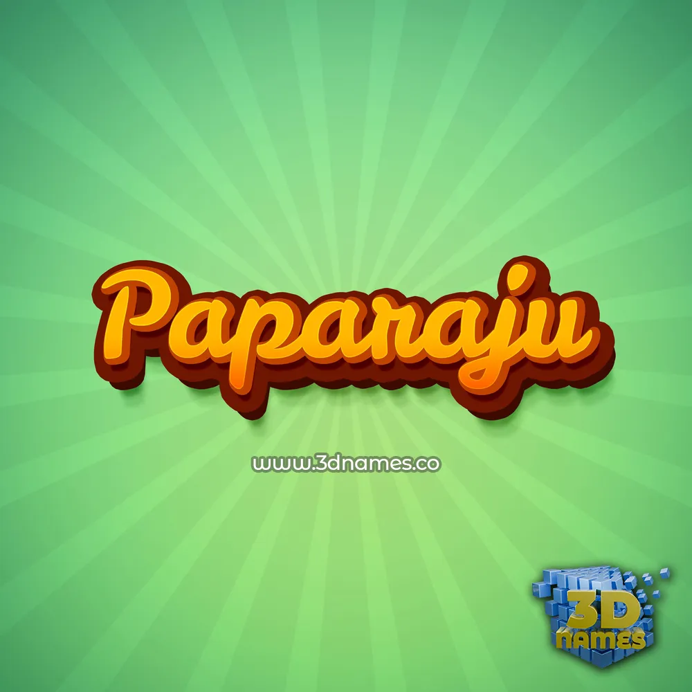 paparaju in Green Rays style - 3D name wallpaper