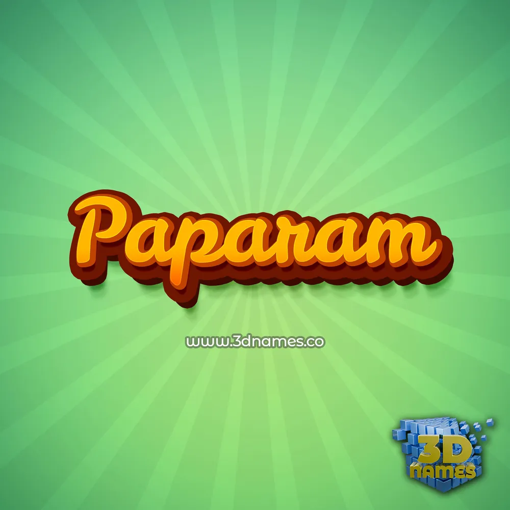 paparam in Green Rays style - 3D name wallpaper